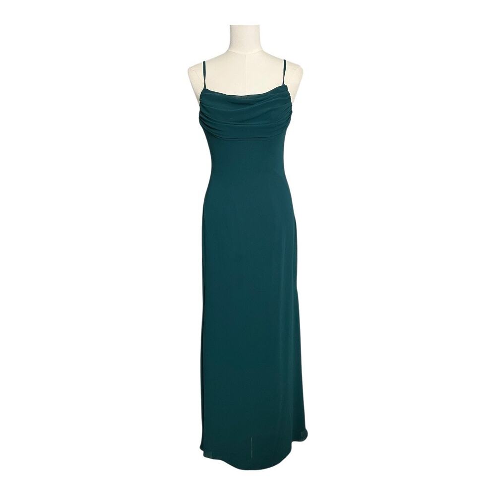 Lulus Green Formal Dress Cocktail Prom Wedding Holiday Maxi Long 4 L480